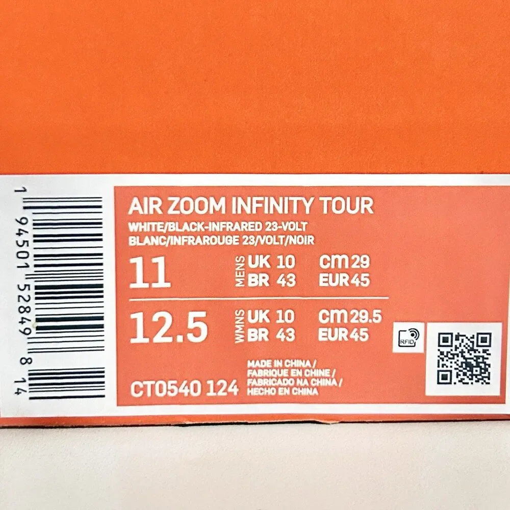 Nike Air Zoom Infinity Tour G “White Infrared 23” Men’s Size 11 Golf Shoes